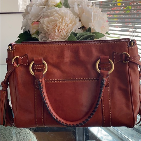 Dooney Bourke orange/brown leather purse - Picture 2 of 8